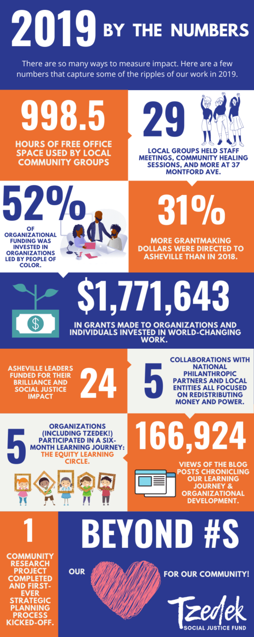 An Infographic Depicting Tzedek's Year in Numbers for 2019